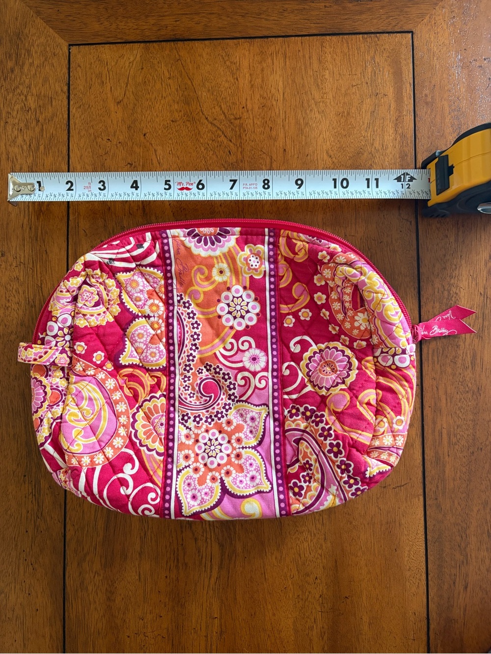 Vera Bradley Hot Pink & Yellow Paisley Quilted Cosmetic Case